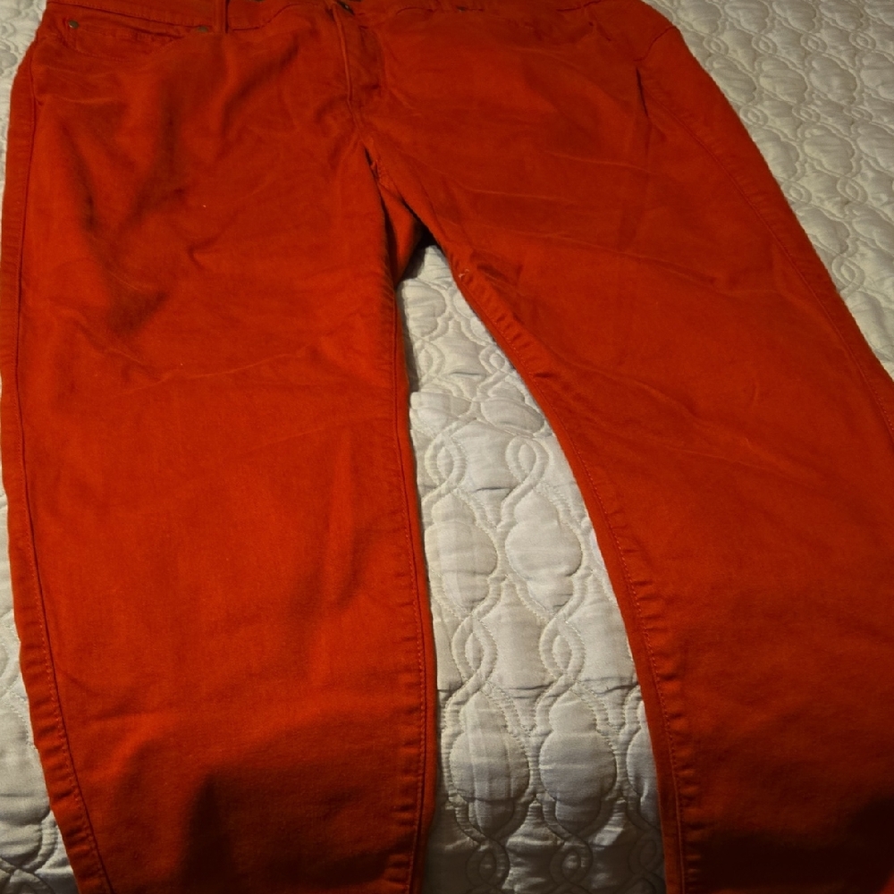 Torrid Bombshell Skinny Super Soft Dark Red 5 Pocket Jeans 24T